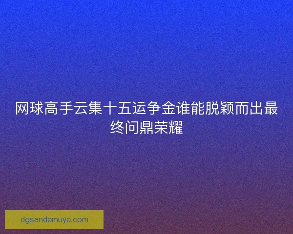 网球高手云集十五运争金谁能脱颖而出最终问鼎荣耀