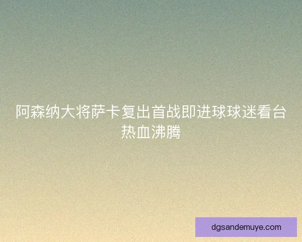 阿森纳大将萨卡复出首战即进球球迷看台热血沸腾
